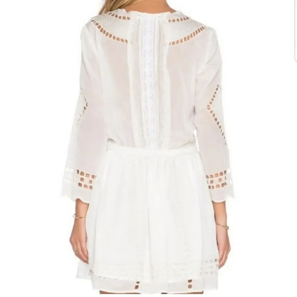 Tularosa Orsen white cutout embroidered dress size XS